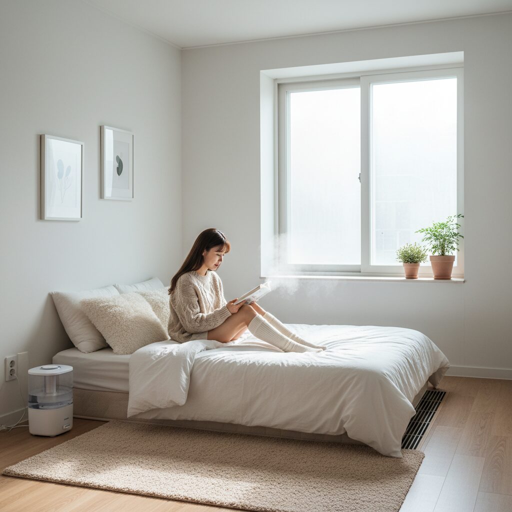 결로와 곰팡이가 없는 깨끗한 겨울방 모습