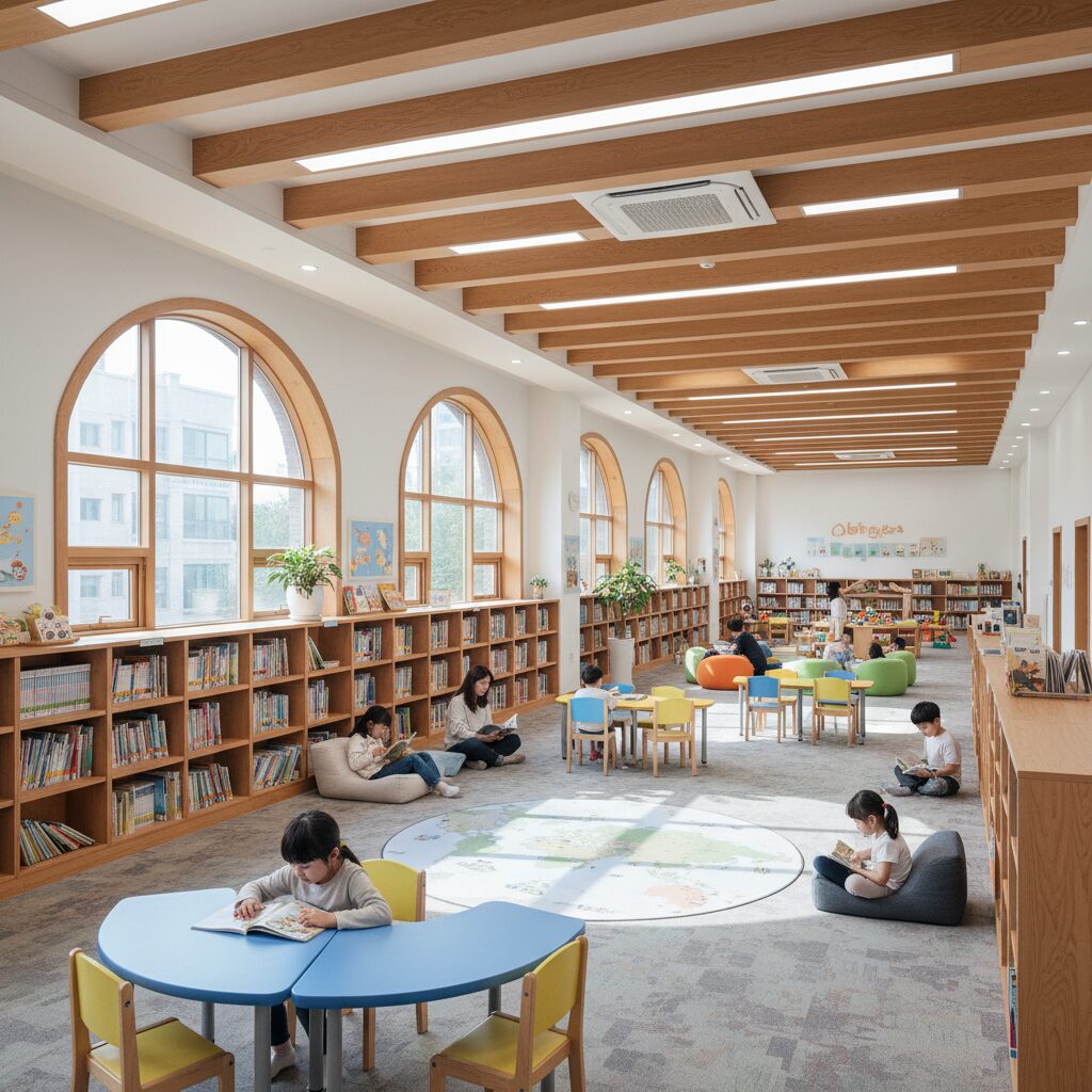 국회도서관 내부의 밝고 쾌적한 어린이 열람실 모습