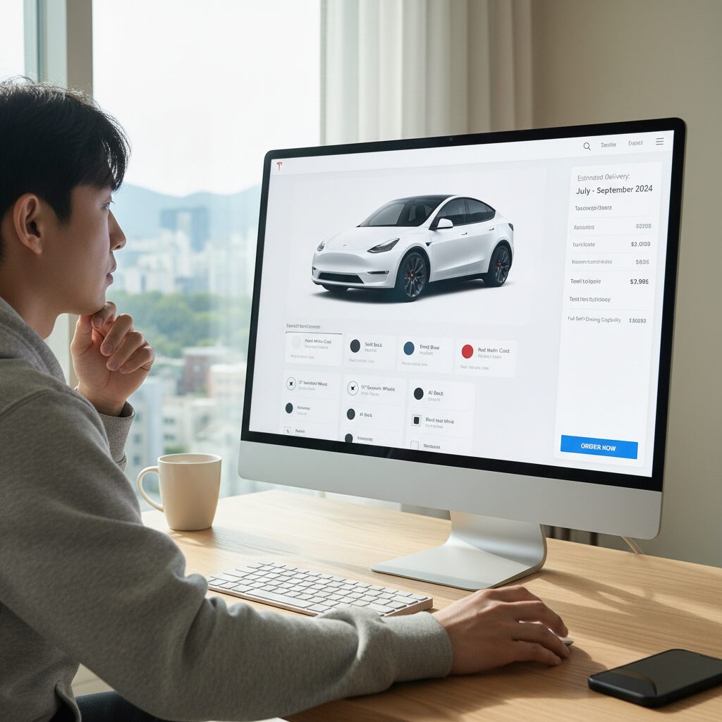 테슬라 모델Y 홈페이지 주문 화면