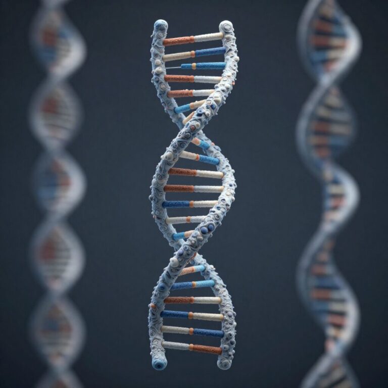 이중나선 구조를 나타낸 DNA의 3D 모델