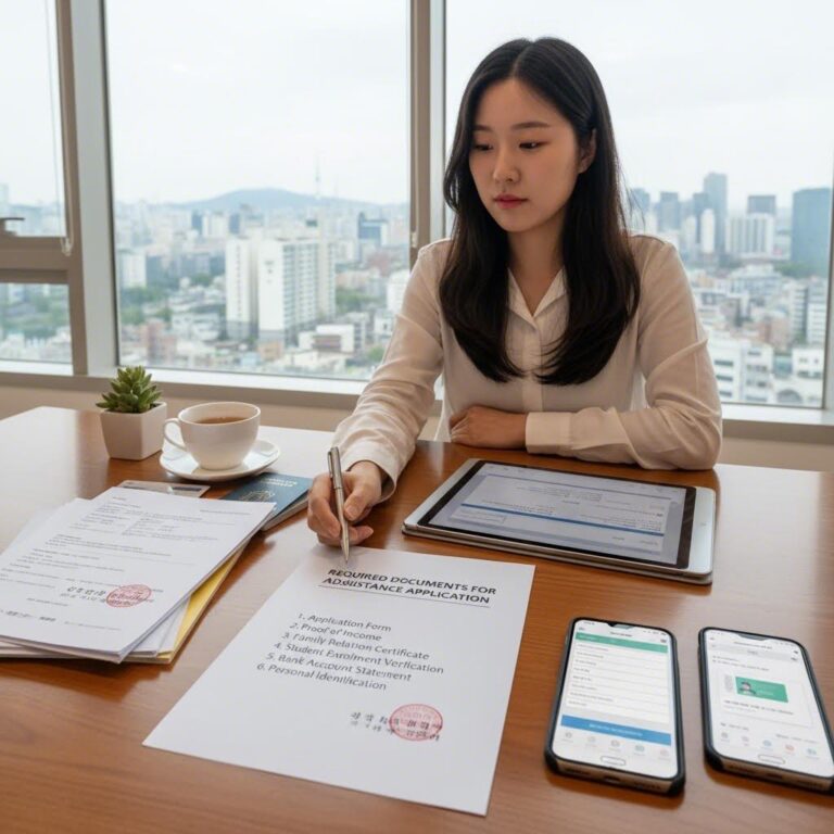 교육비 지원 신청에 필요한 서류 목록 이미지