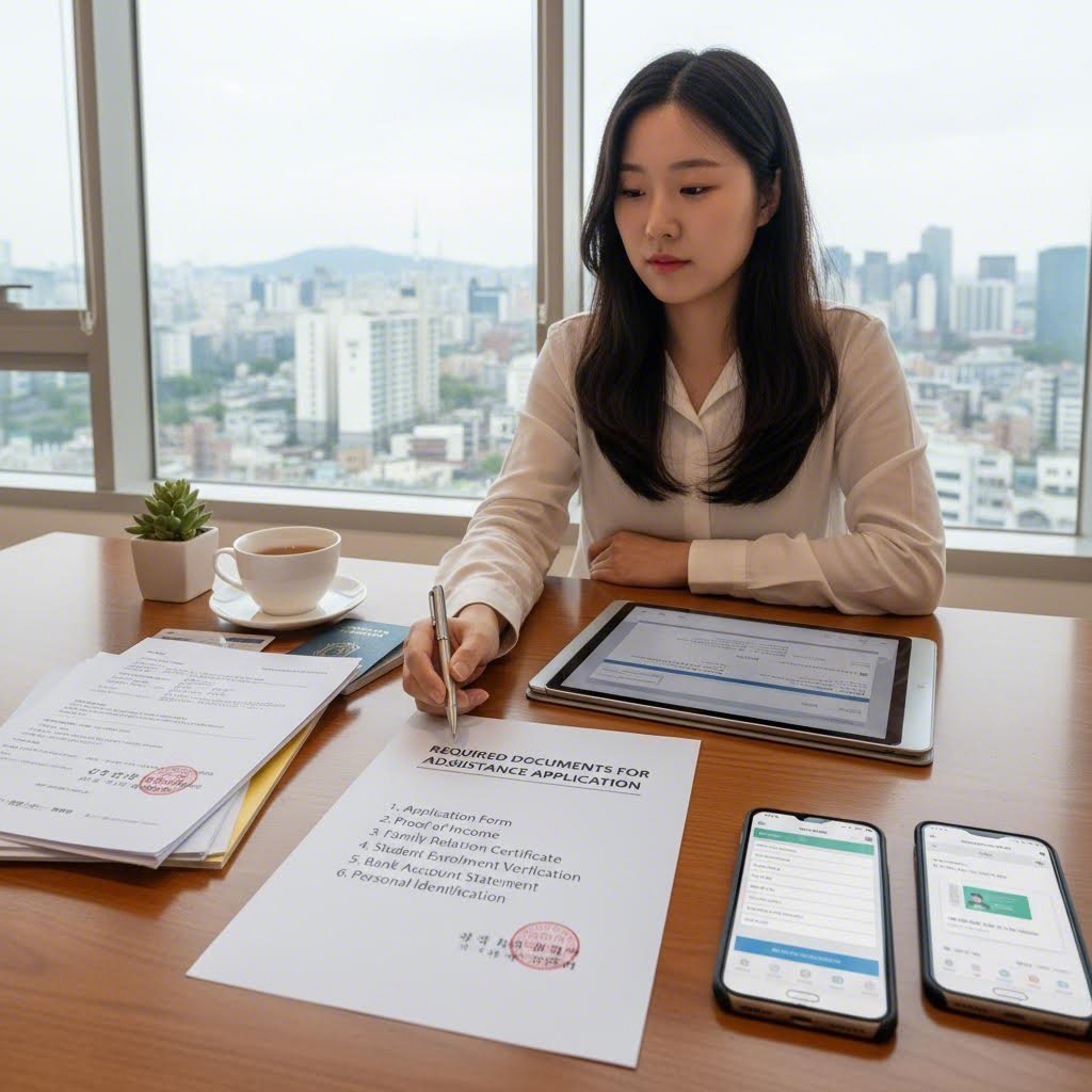 교육비 지원 신청에 필요한 서류 목록 이미지