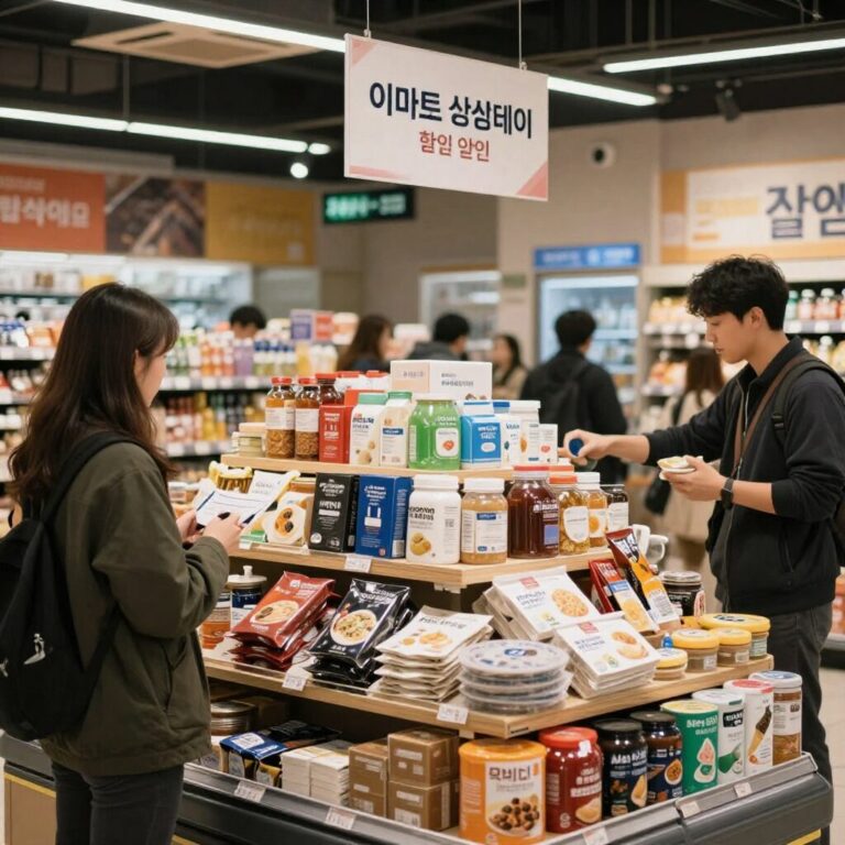 이마트 삼삼데이 할인 행사로 진열된 다양한 상품들