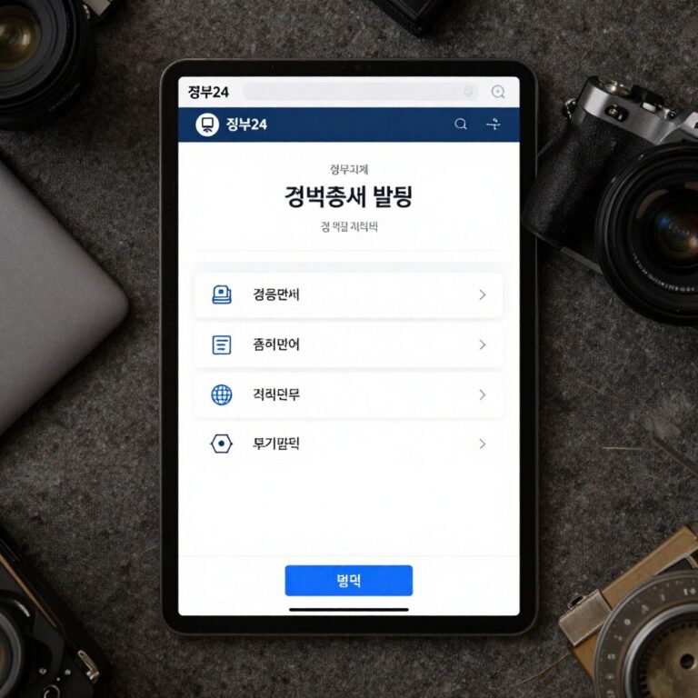 정부24 홈페이지에서 경력증명서 발급 메뉴를 보여주는 화면 캡처