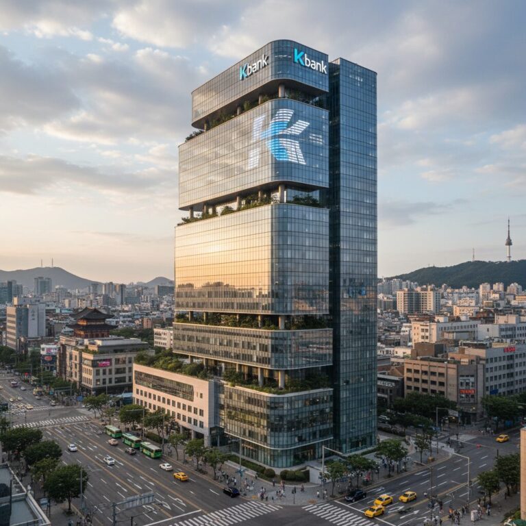 케이뱅크 로고가 있는 건물 외관