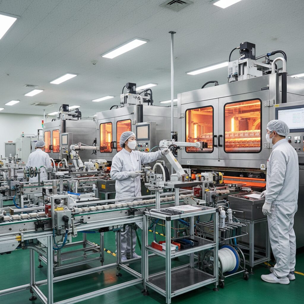 MLCC 생산 공정 라인을 가동하는 기계