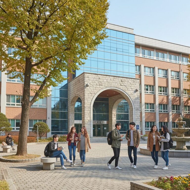 숭실대학교 글로벌미래교육원 외관과 학생들