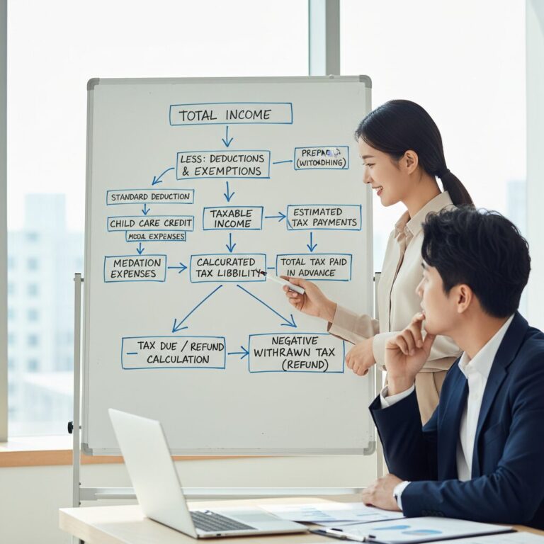 차감징수세액 마이너스가 만들어지는 과정을 보여주는 순서도