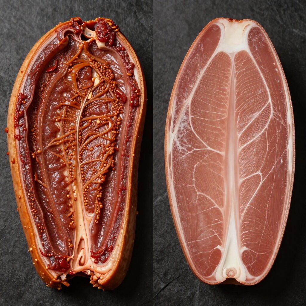 두꺼운 쫄대파일과 얇은 쫄대파일 단면 비교 사진