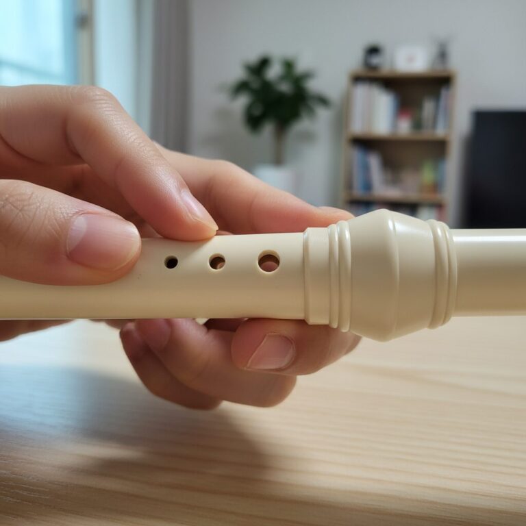 야마하 저먼식 리코더 4번 5번 구멍 크기 비교