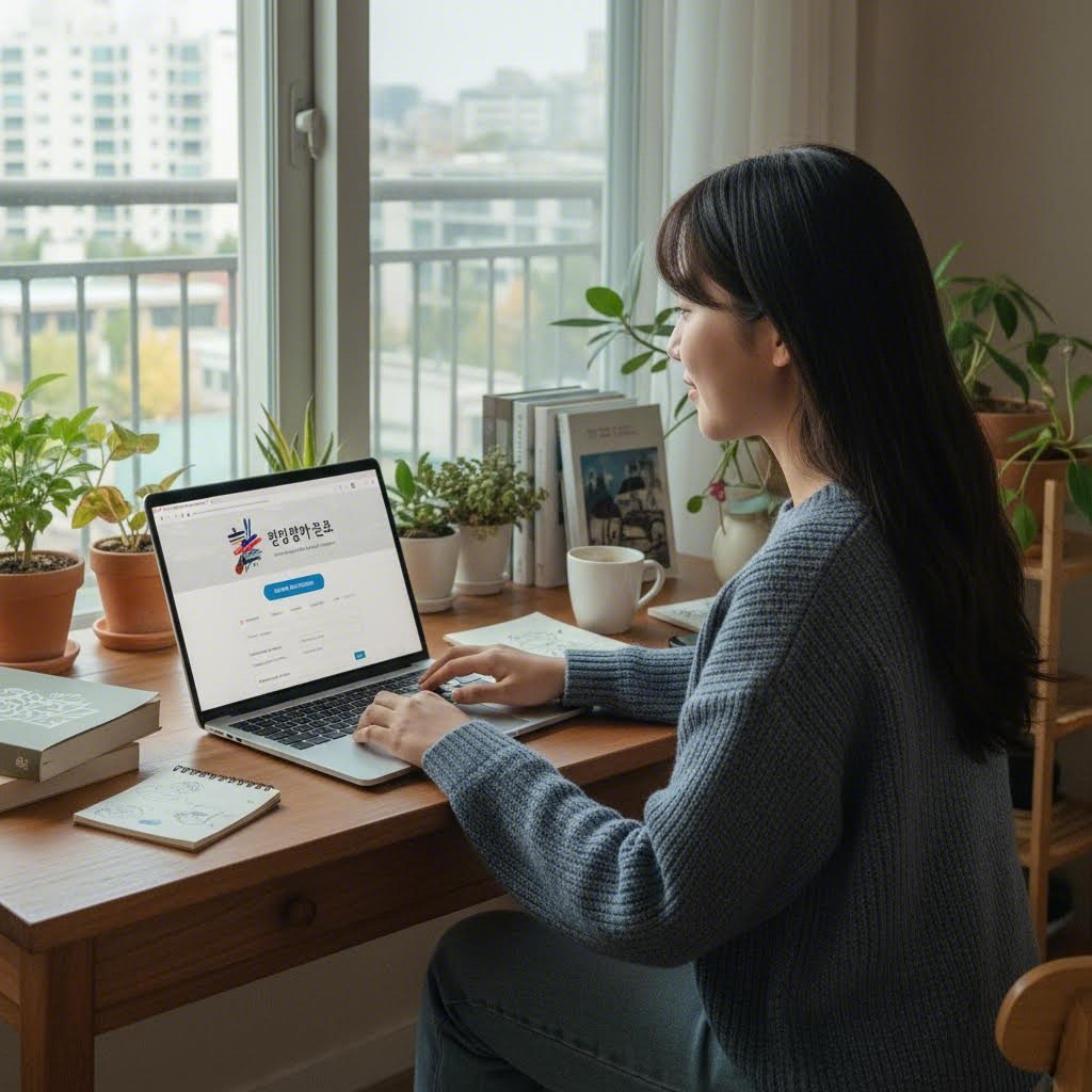 청년문화예술패스 공식 누리집에서 온라인 신청하는 모습