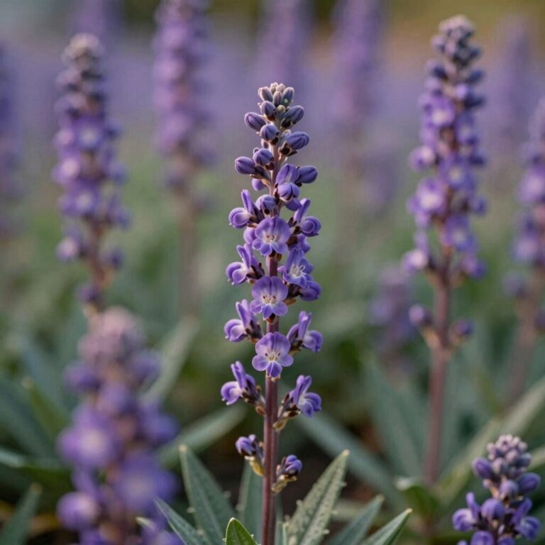 브룬펠시아 보라색 꽃이 가지에 많이 피어 있는 모습
