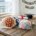 츄파춥스 사탕부케 졸업식 선물 준비하기 졸업식 선물로 준비된 츄파춥스 사탕부케와 비누꽃다발