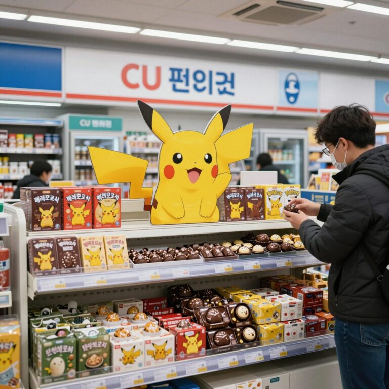 CU 편의점 3월 행사 포켓몬 페레로로쉐 초콜릿 할인 상품 진열
