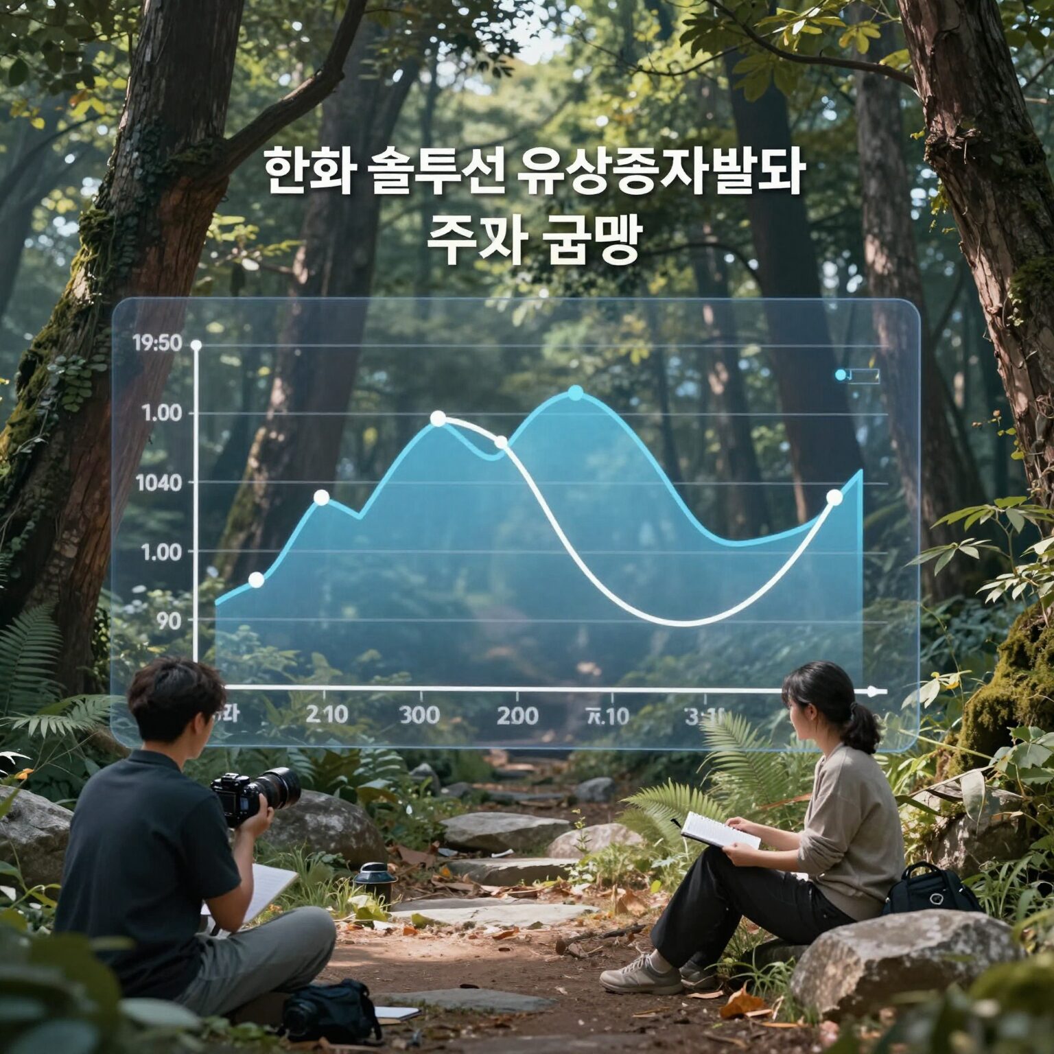 한화솔루션 유상증자 발표 후 주가 급락 차트