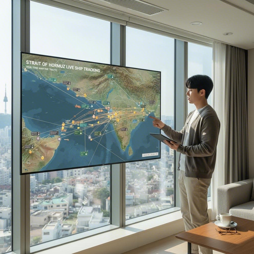 호르무즈 해협 실시간 선박 위치도