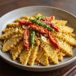 돼지감자로 만든 아삭한 생채와 꽈리고추찜이 담긴 접시