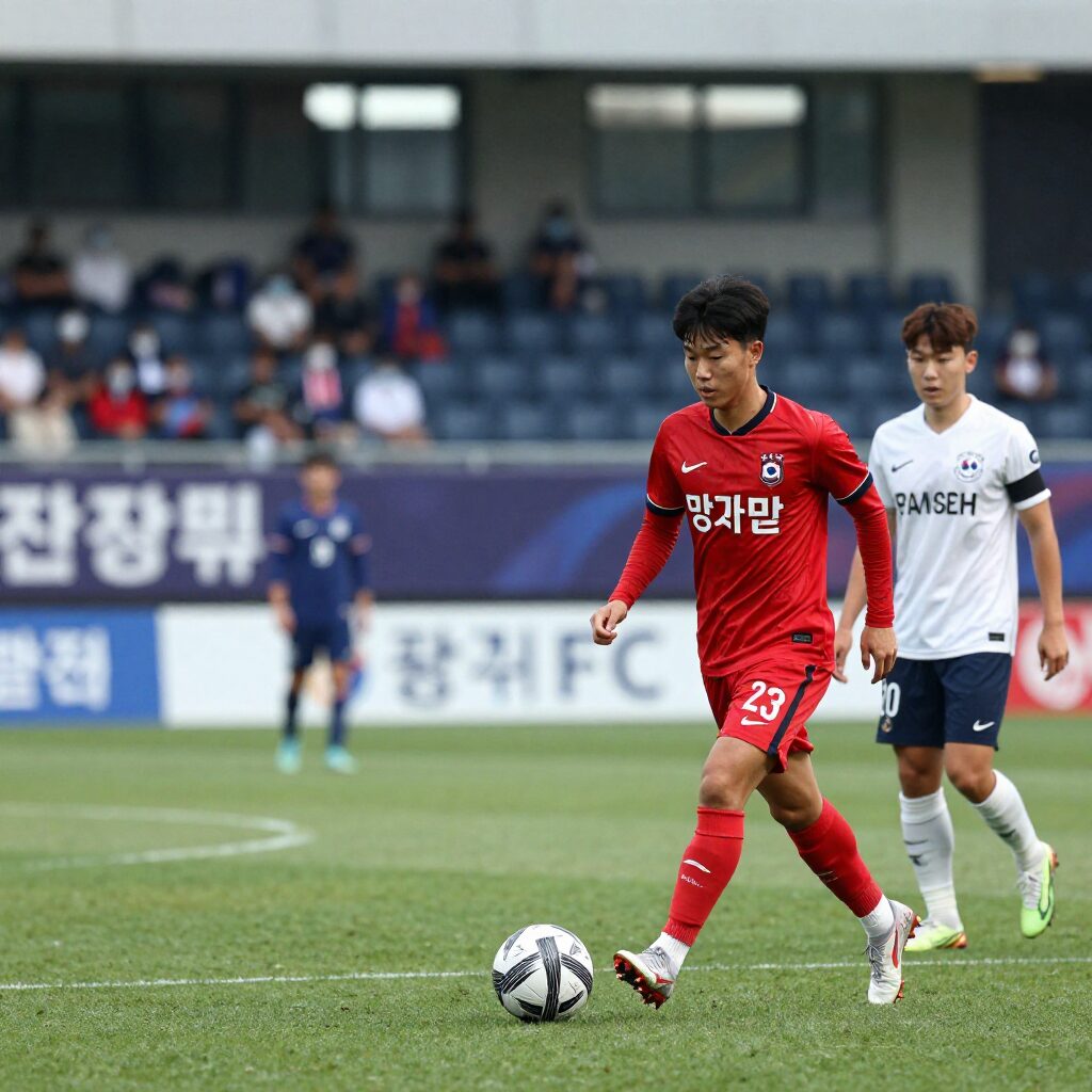 김천상무와 광주FC의 경기 전술 분석을 보여주는 전술판 이미지