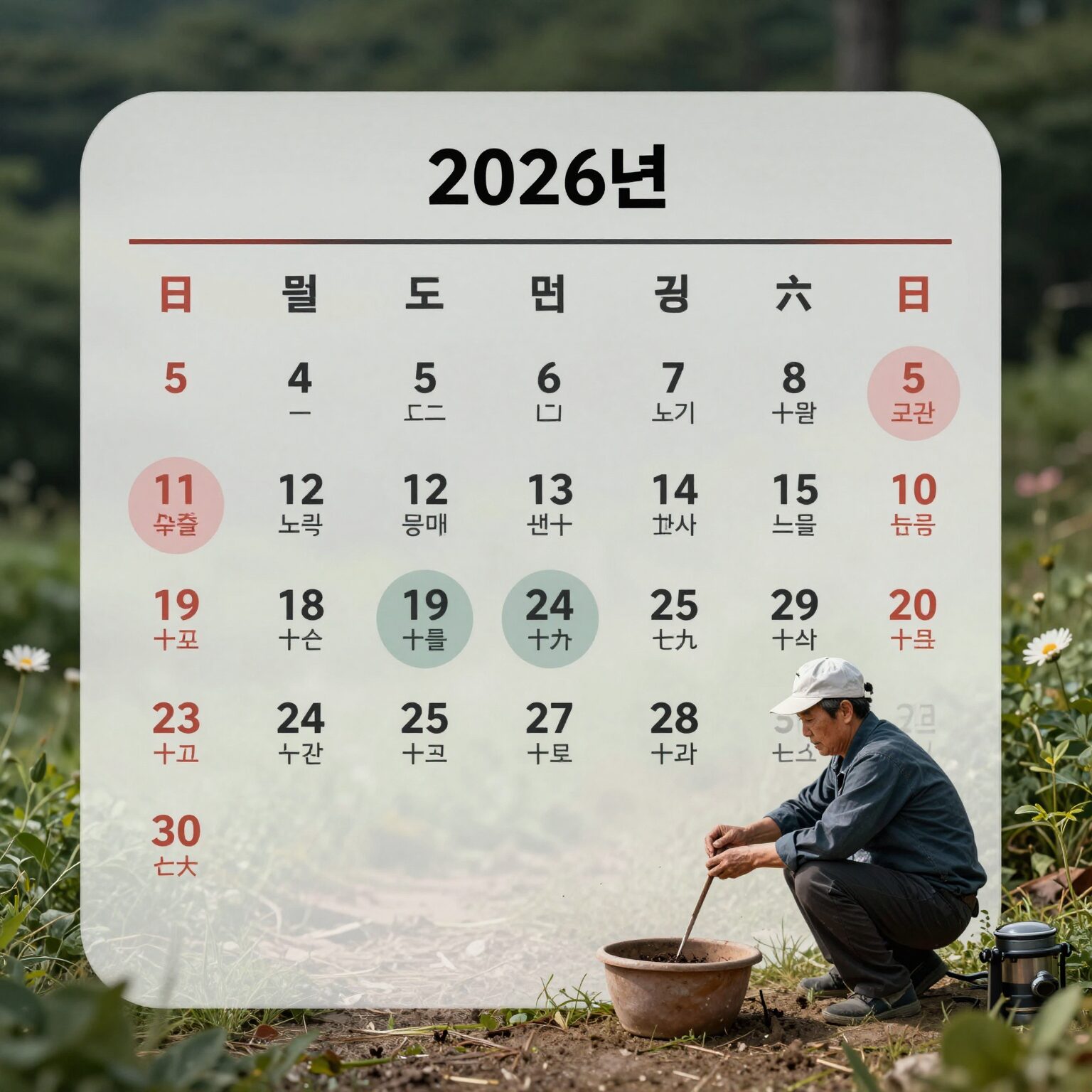 2026년 달력에 표시된 5월 1일 노동절 공휴일