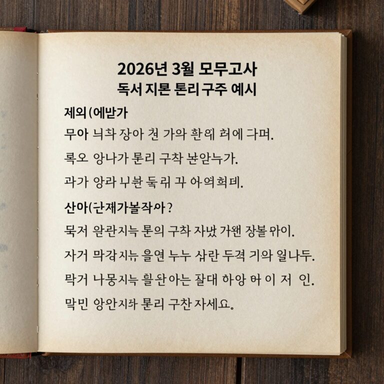 2026년 3월 모의고사 국어 영역 독서 지문 논리 구조 분석 예시