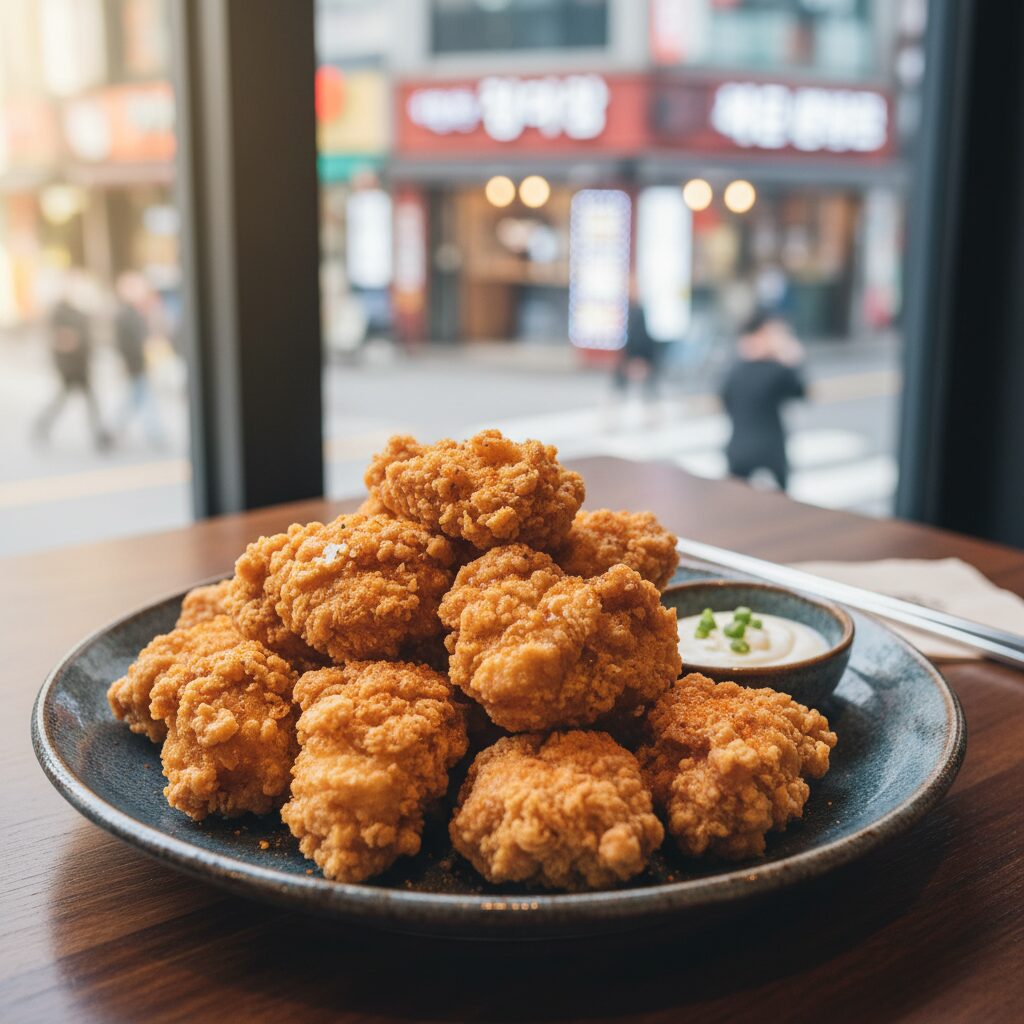 후덕죽 빅싸이순살 접시에 담긴 모습