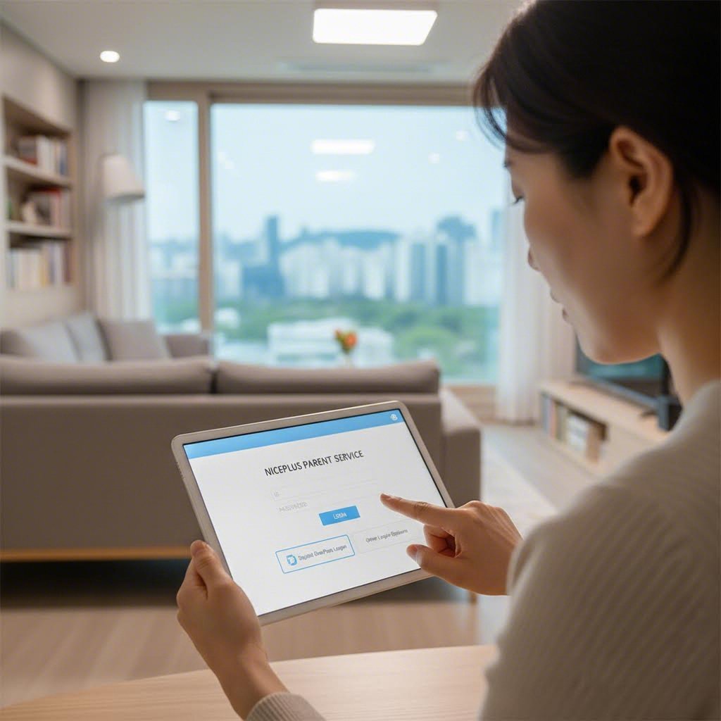 나이스플러스 학부모 서비스 로그인 화면과 디지털원패스 선택지