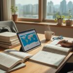 스스로 공부하는 힘 자기주도학습 습관의 장점 자기주도학습을 하는 학생의 태블릿과 교재가 함께 있는 모습