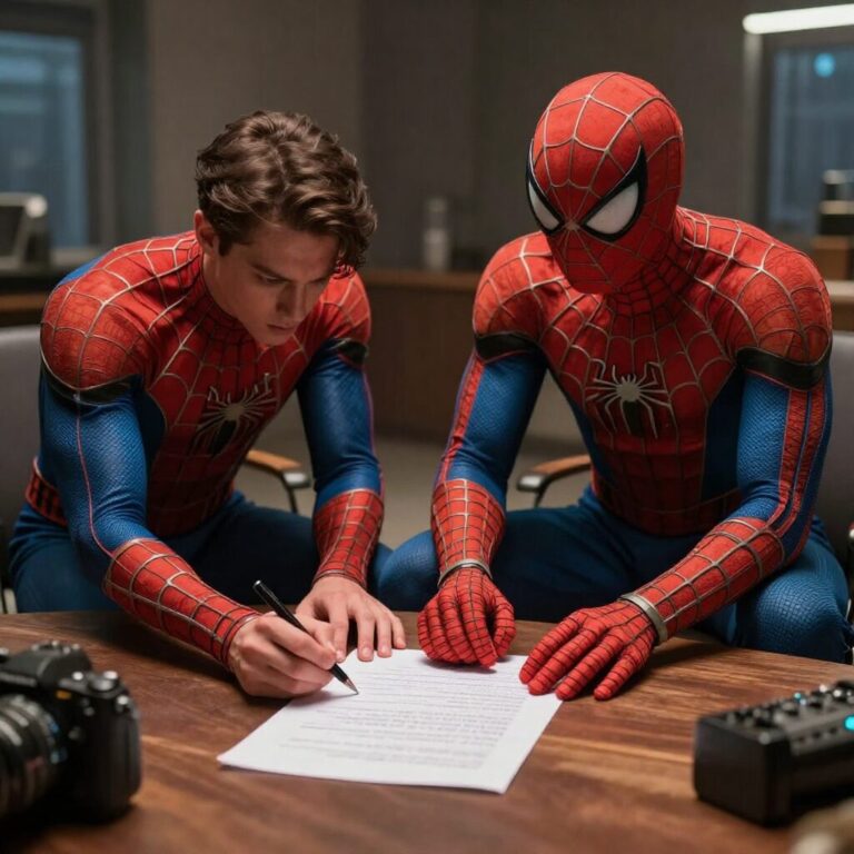 마블 코믹스에서 스파이더맨이 메피스토와 계약하는 장면