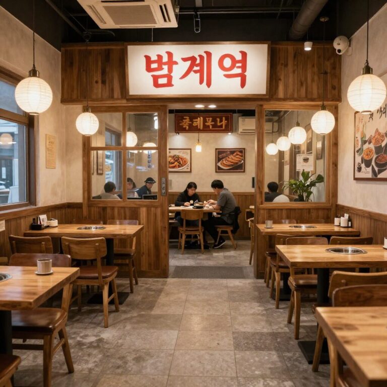 범계역 서래쭈꾸미 본점의 레트로 감성 인테리어와 쾌적한 식사 공간