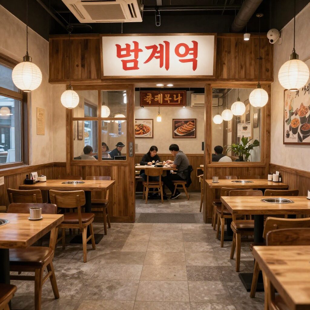 범계역 서래쭈꾸미 본점의 레트로 감성 인테리어와 쾌적한 식사 공간