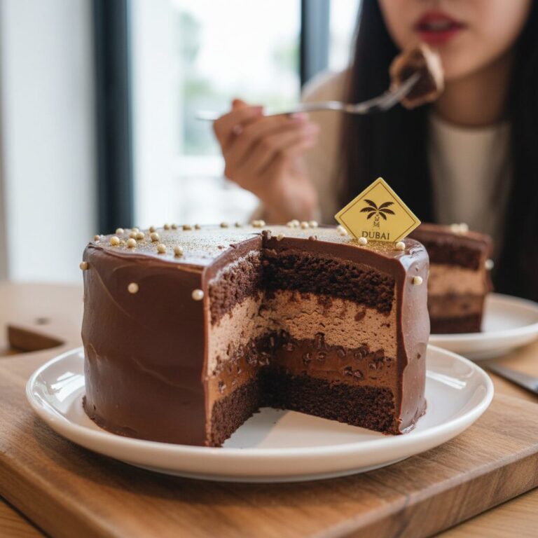 뚜레쥬르 뚜초케 두바이 초코 케이크의 내부 구성과 층별 구조