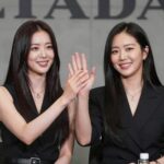 악마는 프라다를 입는다 2 기자간담회에서 미소 지으며 악수하는 메릴 스트립과 앤 해서웨이