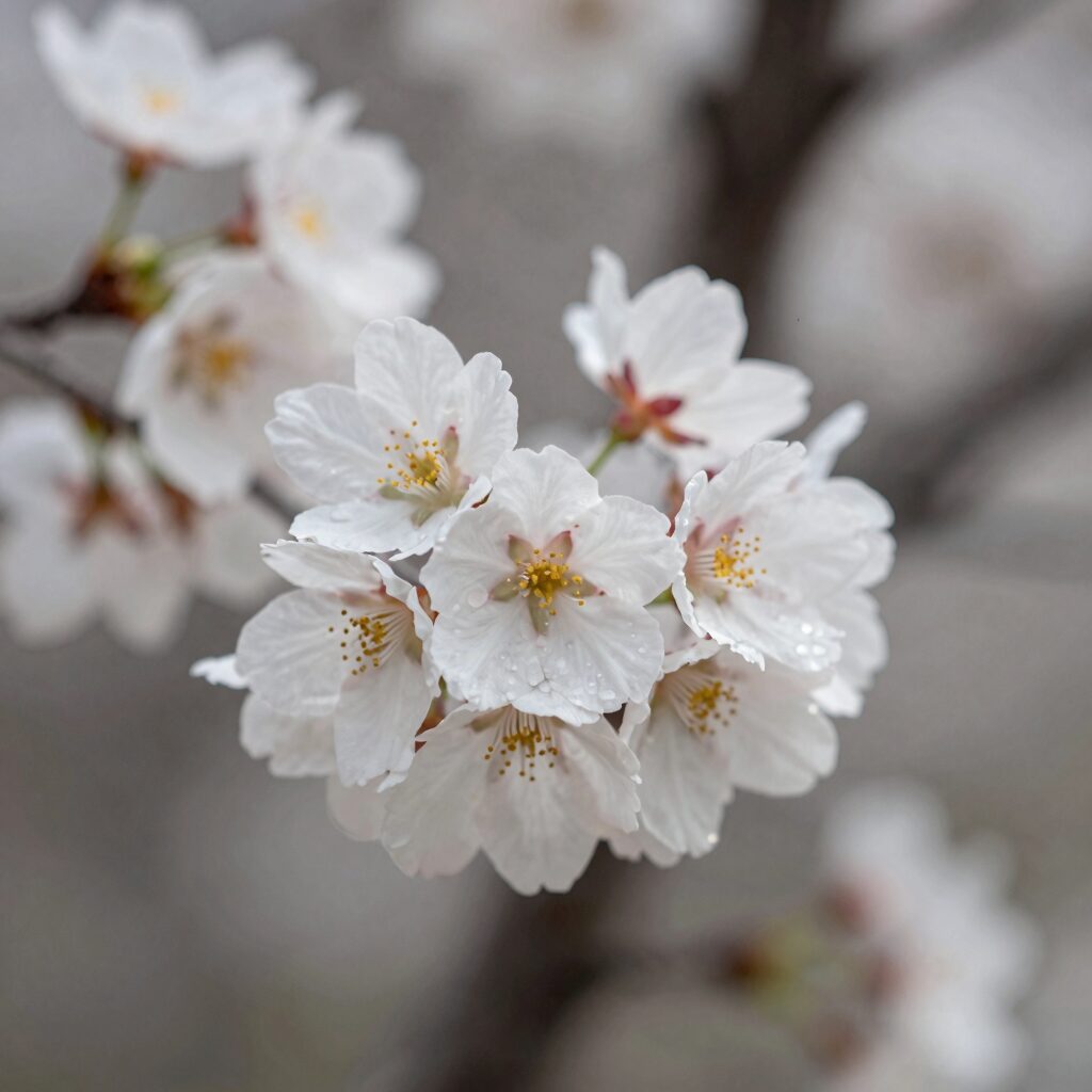 흰 아카시아꽃 가까이에서 본 모습 하얀 꽃송이와 향기로운 꽃잎