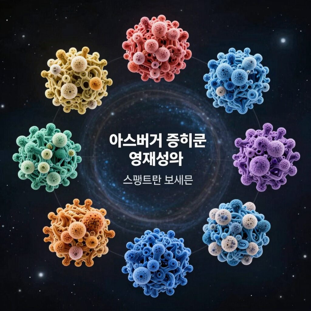 아스퍼거 증후군과 영재성의 스펙트럼을 보여주는 개념도