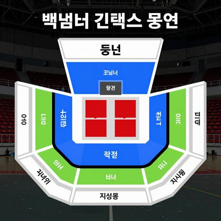 백넘버 킨텍스 공연장 스탠딩과 지정석 구역을 보여주는 좌석배치도