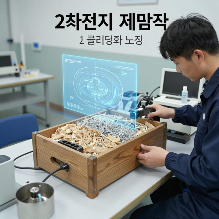 2차전지 제조 공정 중 슬리팅과 노칭 공정을 설명하는 다이어그램