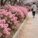 철쭉 관리와 봄 산행의 모든 것 불암산 나비정원에 핀 분홍색 철쭉꽃과 산책로