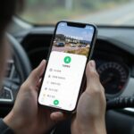 탄소중립포인트 자동차 신청을 위해 스마트폰으로 차량 계기판 사진을 촬영하는 모습