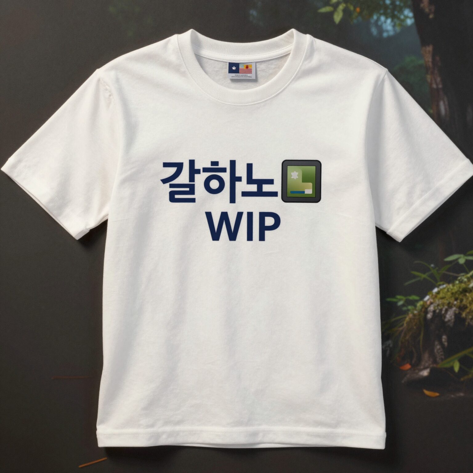 칼하트 WIP 로고가 선명하게 프린트된 반팔티 앞면