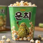 CGV 요시 팝콘통 구매 정보와 활용법 CGV에서 판매하는 초록색 요시 팝콘통 실물 사진, 요시가 커다란 알을 안고 있는 모습