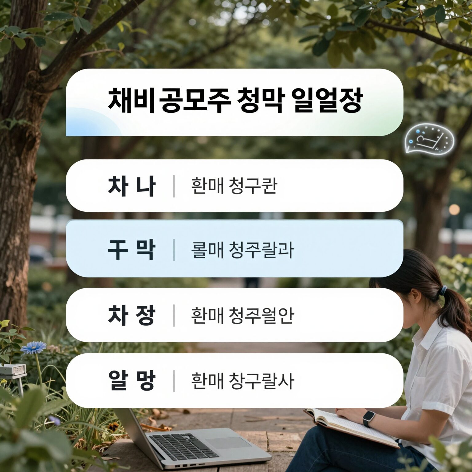 채비 공모주 청약 일정과 환매청구권 설명 인포그래픽
