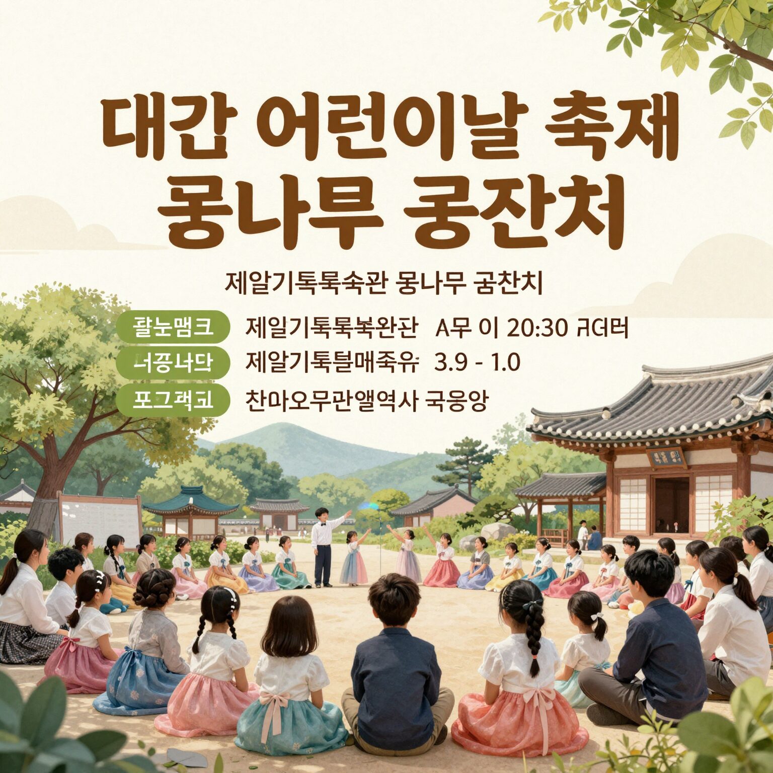 대구 어린이날 행사 삼국유사테마파크 축제와 제일기독복지관 꿈나무 큰잔치 프로그램 안내 포스터