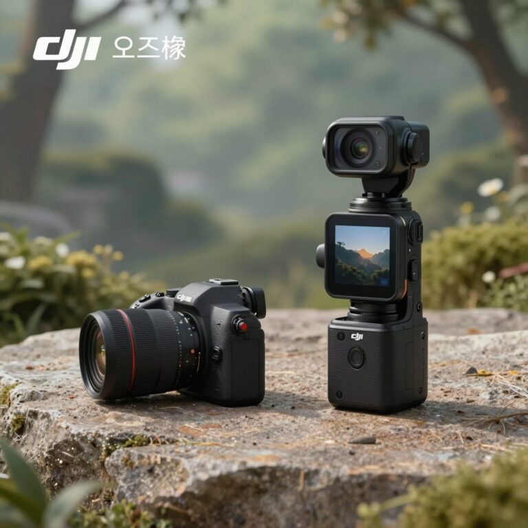 DJI 오즈모 포켓4 크리에이터 콤보 구성품이 놓인 사진