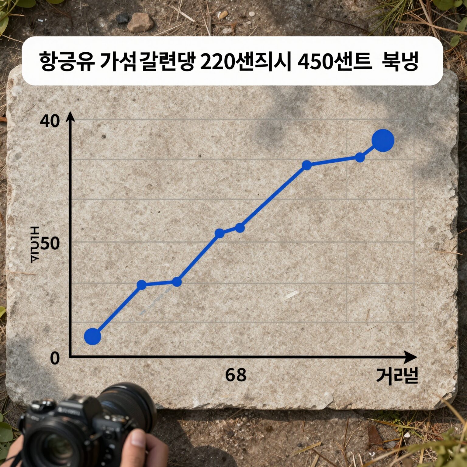 항공유 가격 갤런당 220센트에서 450센트로 폭등한 그래프