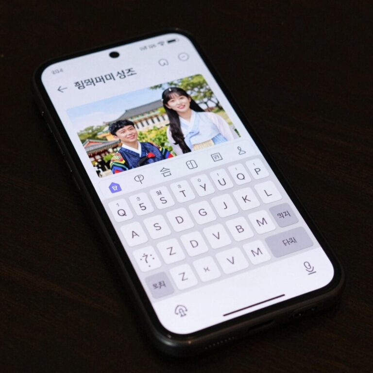 삼성 갤럭시 스마트폰 영어 키보드에서 알파벳을 길게 눌러 중국어 성조 선택하는 화면