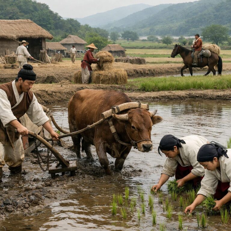 고구려 고분 벽화 속 농경 생활 장면