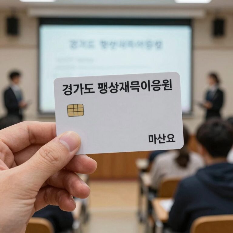 경기도 평생교육이용권 카드 포인트로 강의 수강하는 청년 이미지