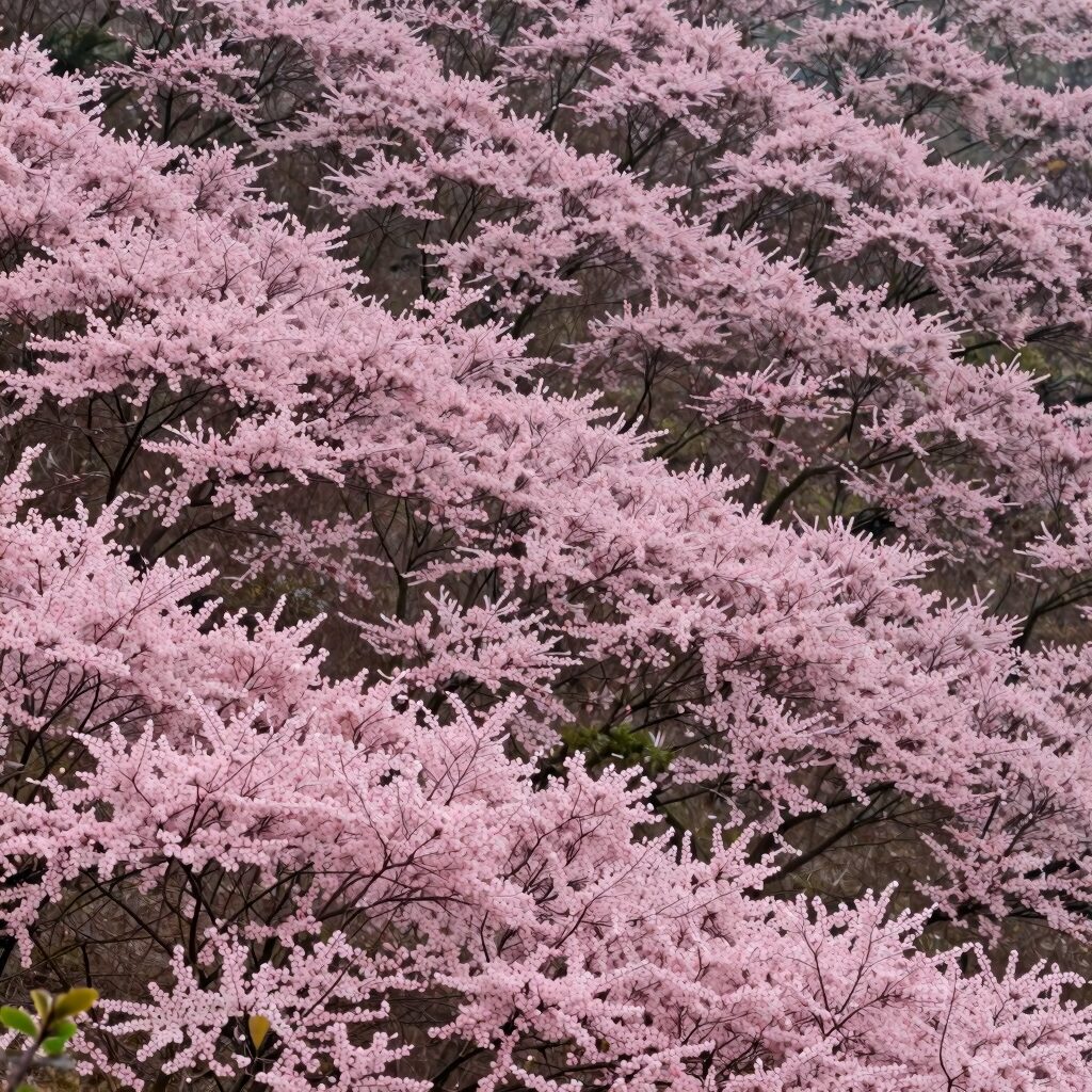 경남 합천 황매산 철쭉제에서 만개한 분홍 철쭉 군락지 모습