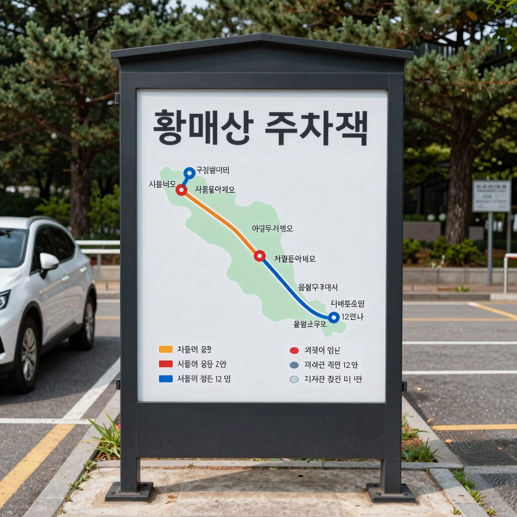황매산 군립공원 주차장 위치 안내도와 셔틀버스 노선