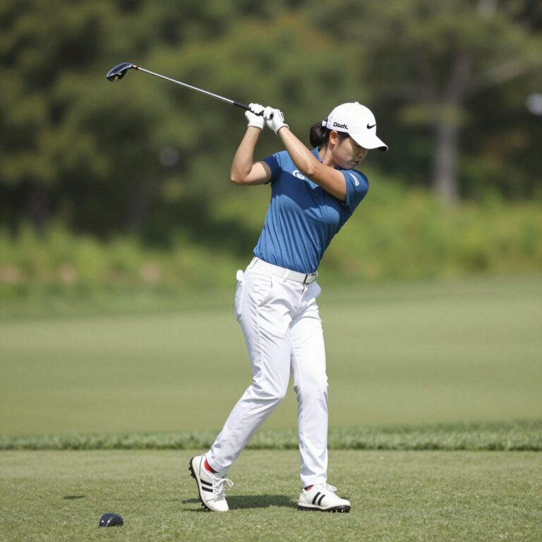 김효주 선수의 정교한 아이언 샷 스윙 폼